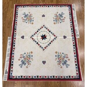 2 Vintage Wamsutta Cheater Quilt Panels *Sewn* Calico Quilt Panels READ 67"x58"